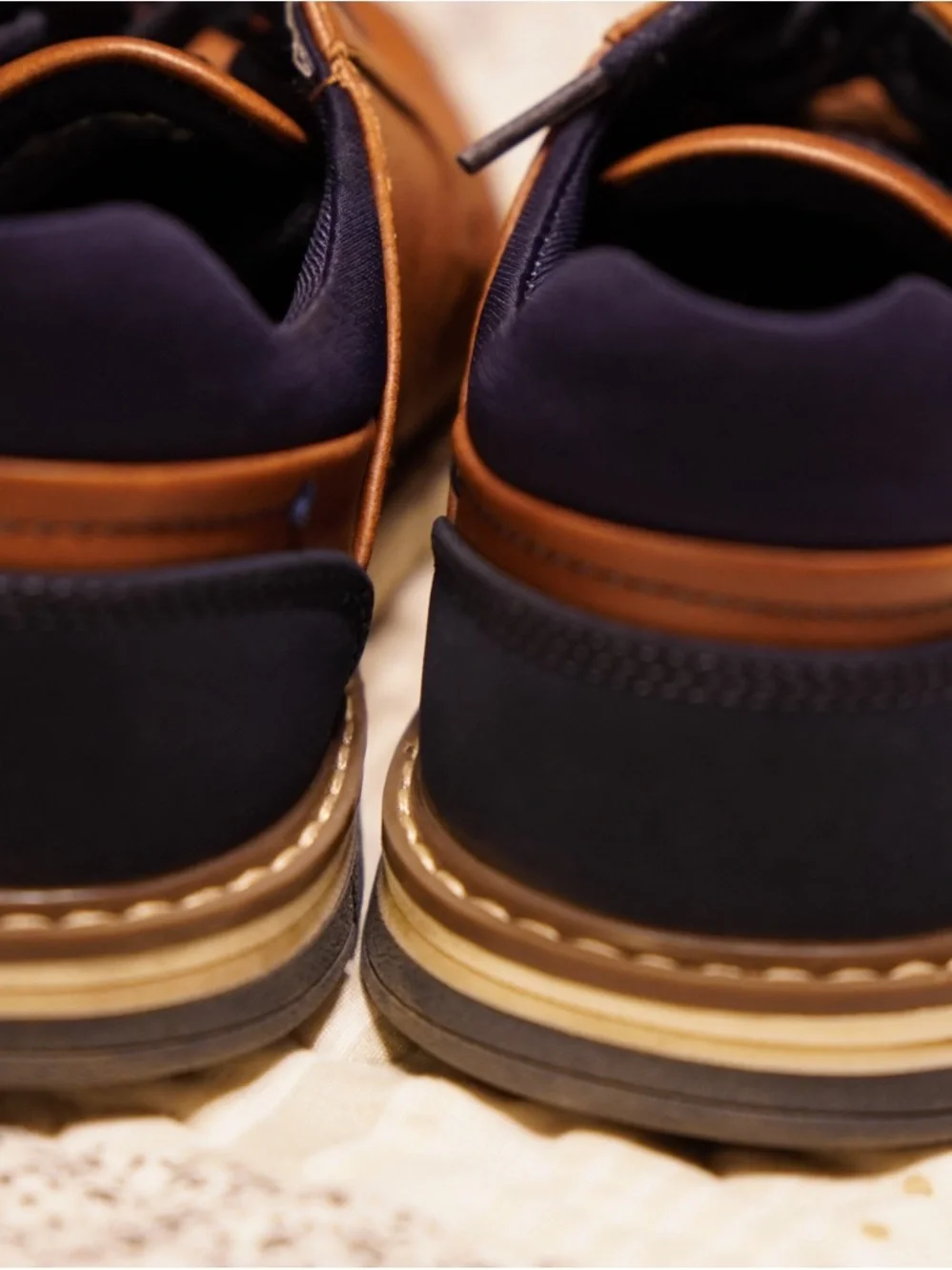 Kids Tan Dress Shoes with Navy Accents